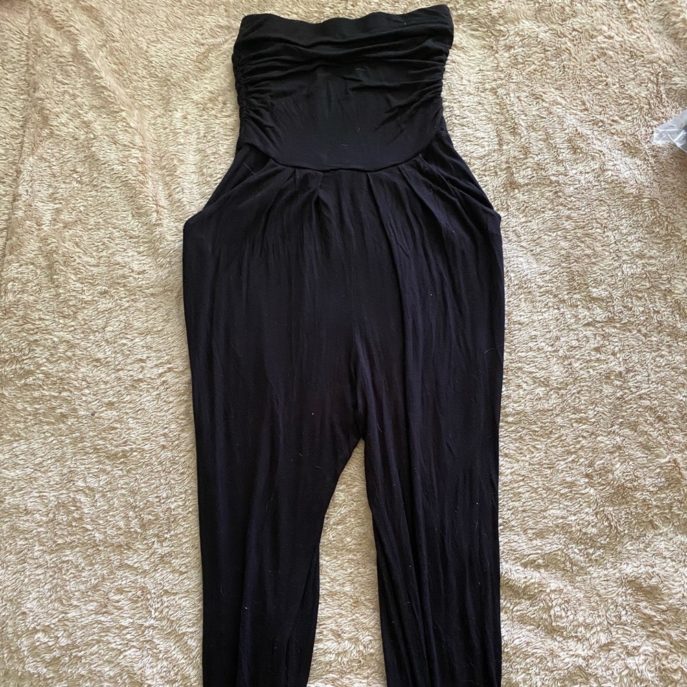 Black strapless jumpsuit!